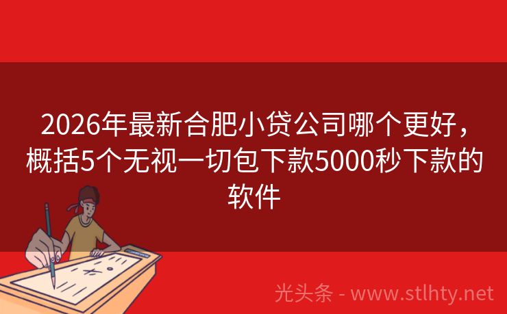 2026年最新合肥小贷公司哪个更好，概括5个无视一切包下款5000秒下款的软件