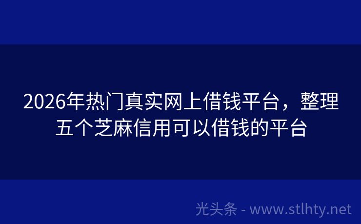 2026年热门真实网上借钱平台，整理五个芝麻信用可以借钱的平台