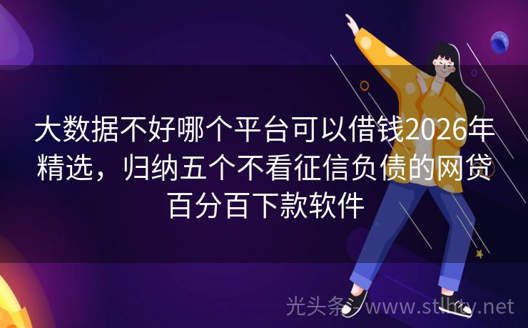大数据不好哪个平台可以借钱2026年精选，归纳五个不看征信负债的网贷百分百下款软件