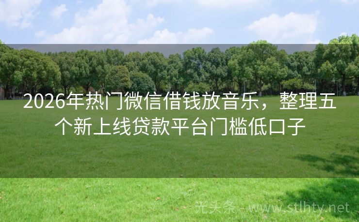 2026年热门微信借钱放音乐，整理五个新上线贷款平台门槛低口子