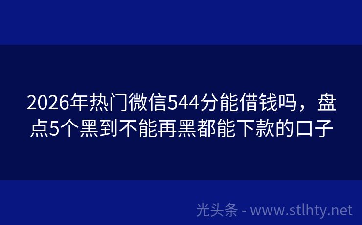 2026年热门微信544分能借钱吗，盘点5个黑到不能再黑都能下款的口子