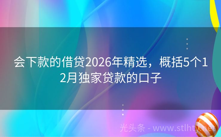 会下款的借贷2026年精选，概括5个12月独家贷款的口子