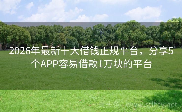 2026年最新十大借钱正规平台，分享5个APP容易借款1万块的平台