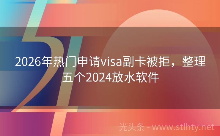 2026年热门申请visa副卡被拒，整理五个2024放水软件