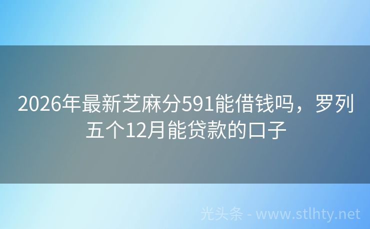 2026年最新芝麻分591能借钱吗，罗列五个12月能贷款的口子