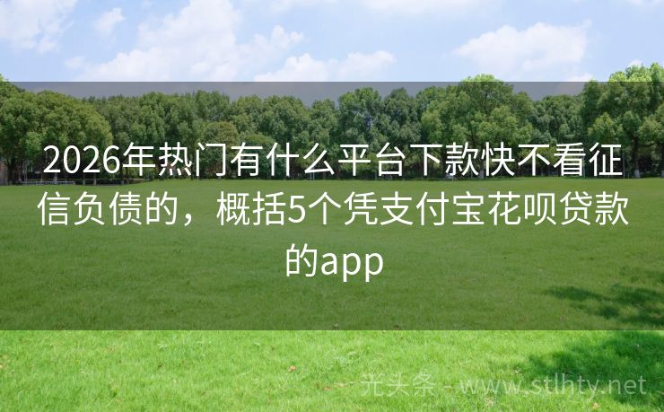 2026年热门有什么平台下款快不看征信负债的，概括5个凭支付宝花呗贷款的app