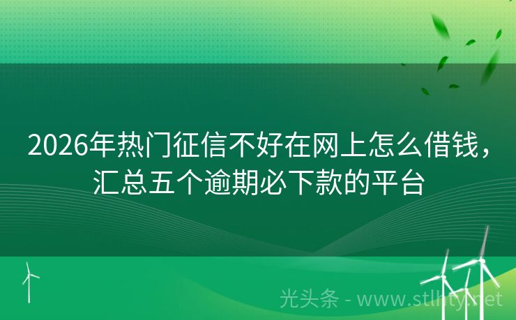 2026年热门征信不好在网上怎么借钱，汇总五个逾期必下款的平台