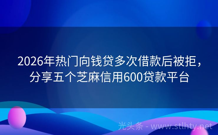 2026年热门向钱贷多次借款后被拒，分享五个芝麻信用600贷款平台