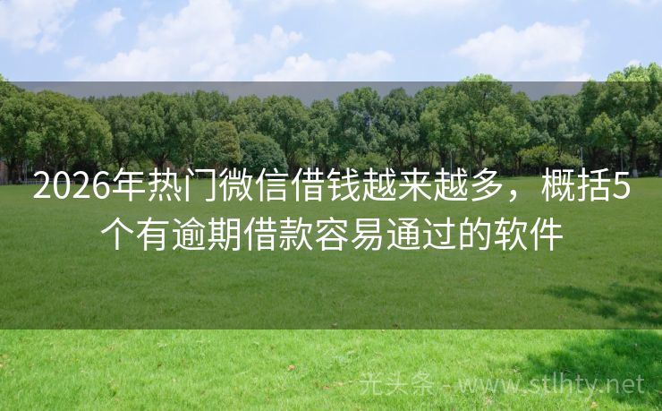 2026年热门微信借钱越来越多，概括5个有逾期借款容易通过的软件