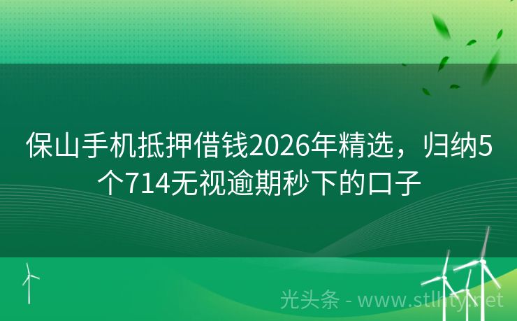 保山手机抵押借钱2026年精选,归纳5个714无视逾期秒下的口子