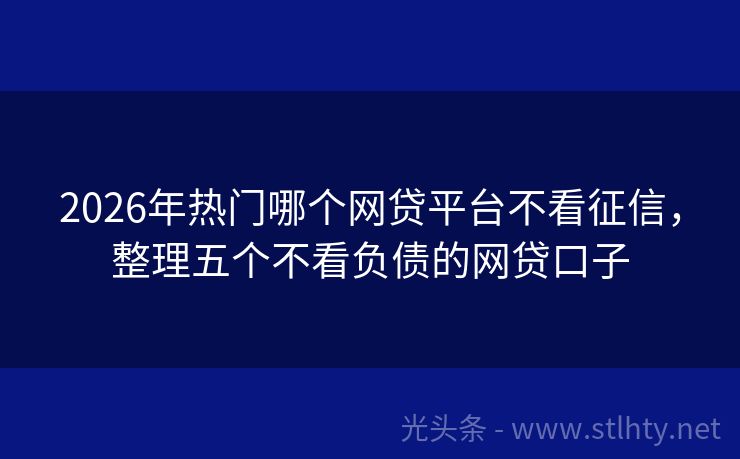 2026年热门哪个网贷平台不看征信，整理五个不看负债的网贷口子