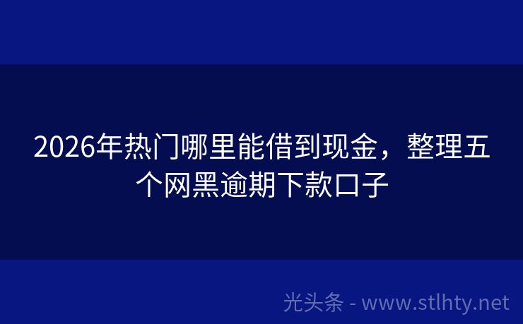 2026年热门哪里能借到现金，整理五个网黑逾期下款口子