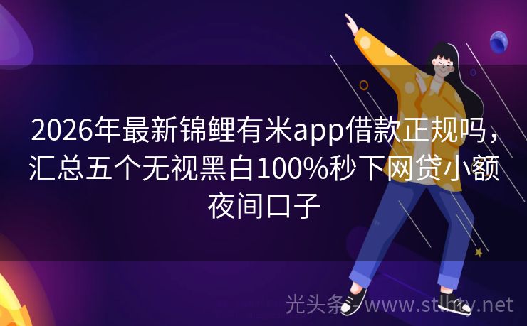 2026年最新锦鲤有米app借款正规吗，汇总五个无视黑白100%秒下网贷小额夜间口子