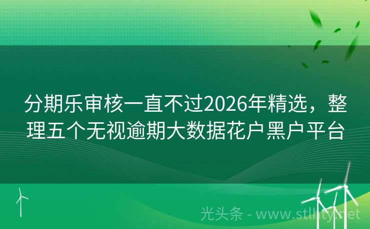 分期乐审核一直不过2026年精选，整理五个无视逾期大数据花户黑户平台