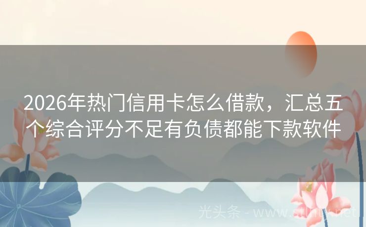 2026年热门信用卡怎么借款，汇总五个综合评分不足有负债都能下款软件