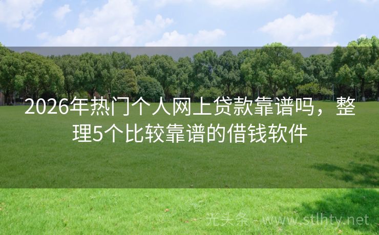 2026年热门个人网上贷款靠谱吗，整理5个比较靠谱的借钱软件