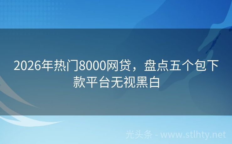 2026年热门8000网贷，盘点五个包下款平台无视黑白