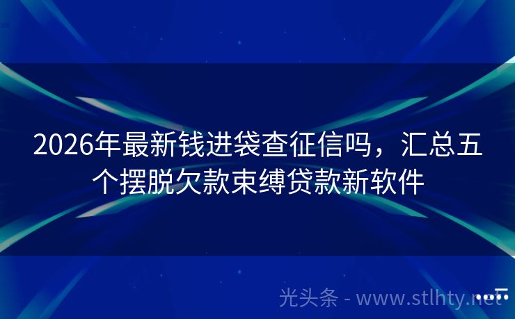2026年最新钱进袋查征信吗，汇总五个摆脱欠款束缚贷款新软件
