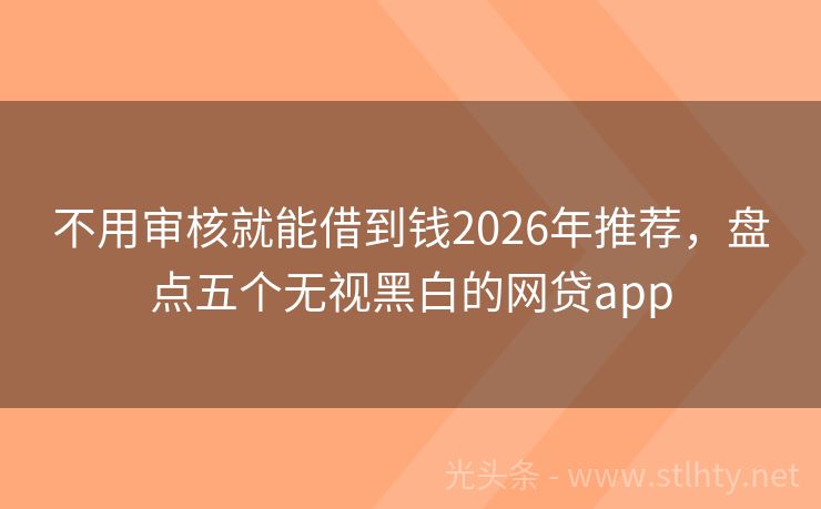 不用审核就能借到钱2026年推荐，盘点五个无视黑白的网贷app