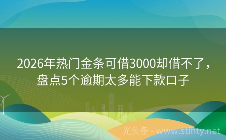 2026年热门金条可借3000却借不了，盘点5个逾期太多能下款口子