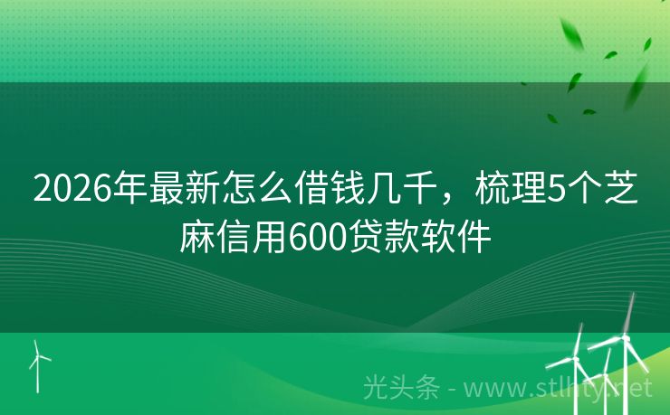 2026年最新怎么借钱几千，梳理5个芝麻信用600贷款软件