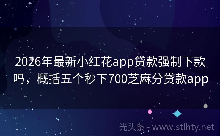 2026年最新小红花app贷款强制下款吗，概括五个秒下700芝麻分贷款app