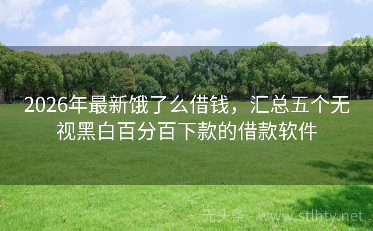 2026年最新饿了么借钱，汇总五个无视黑白百分百下款的借款软件