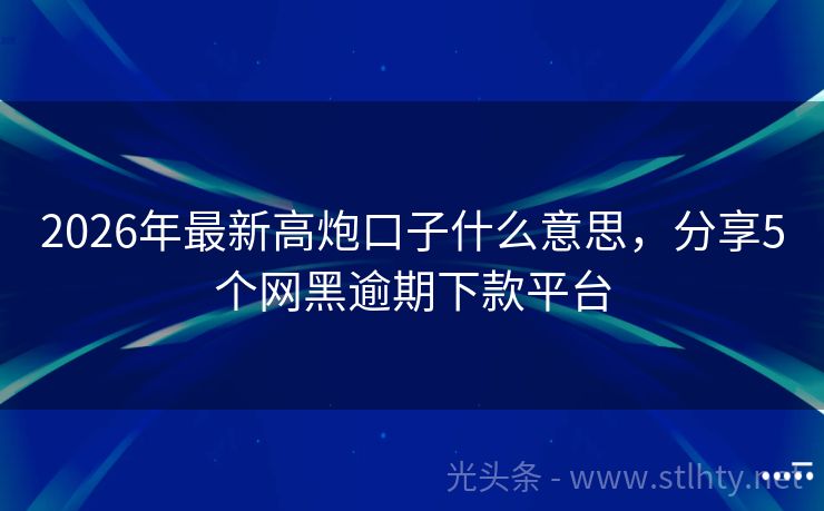 2026年最新高炮口子什么意思，分享5个网黑逾期下款平台