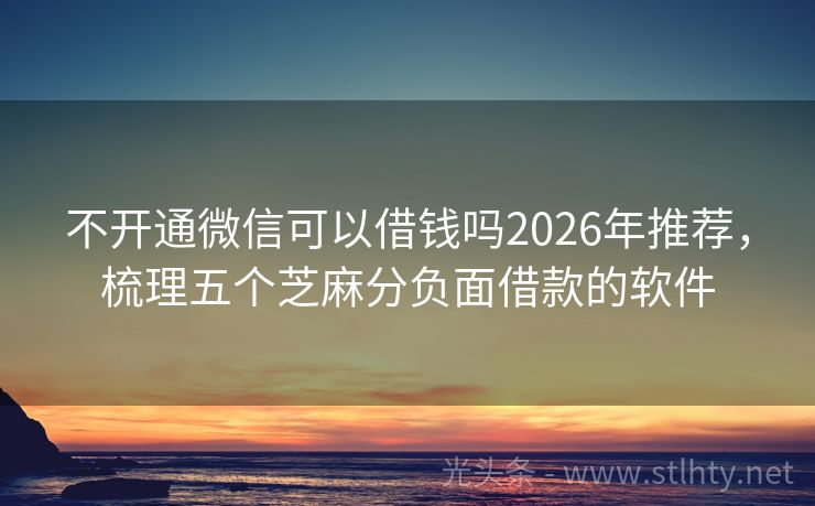 不开通微信可以借钱吗2026年推荐，梳理五个芝麻分负面借款的软件
