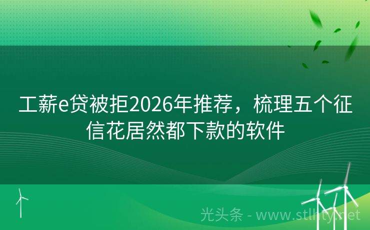 工薪e贷被拒2026年推荐，梳理五个征信花居然都下款的软件