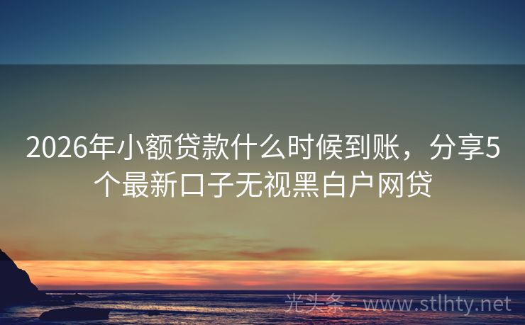 2026年小额贷款什么时候到账，分享5个最新口子无视黑白户网贷