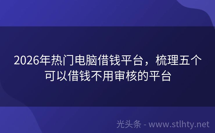 2026年热门电脑借钱平台，梳理五个可以借钱不用审核的平台