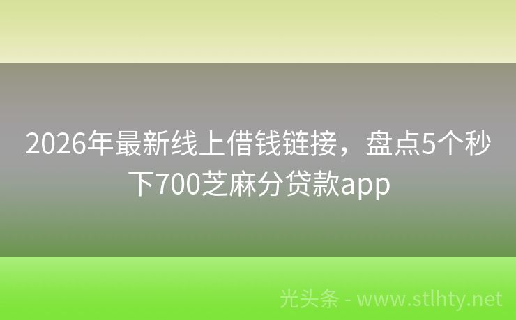 2026年最新线上借钱链接，盘点5个秒下700芝麻分贷款app