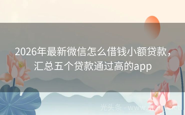 2026年最新微信怎么借钱小额贷款，汇总五个贷款通过高的app