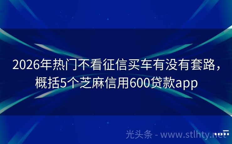 2026年热门不看征信买车有没有套路，概括5个芝麻信用600贷款app