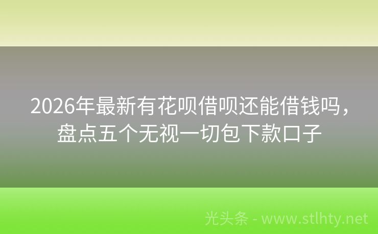 2026年最新有花呗借呗还能借钱吗，盘点五个无视一切包下款口子