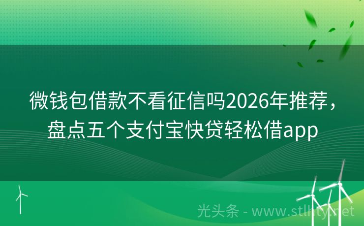 微钱包借款不看征信吗2026年推荐，盘点五个支付宝快贷轻松借app