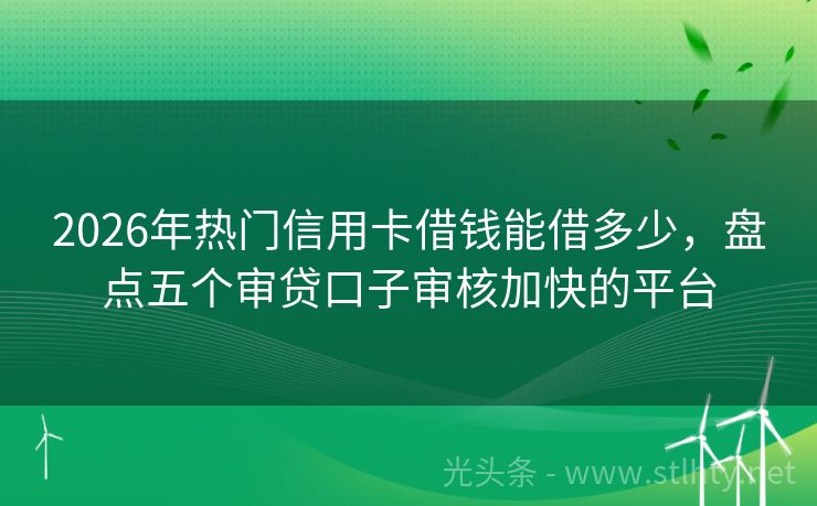 2026年热门信用卡借钱能借多少，盘点五个审贷口子审核加快的平台