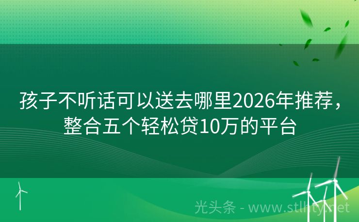 孩子不听话可以送去哪里2026年推荐，整合五个轻松贷10万的平台