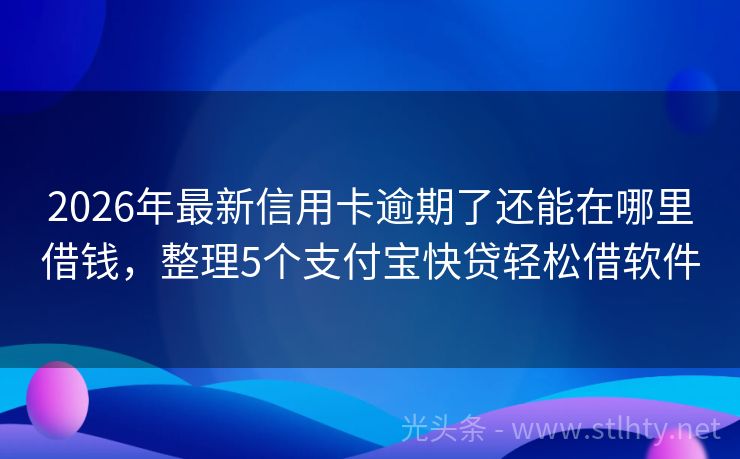 2026年最新信用卡逾期了还能在哪里借钱，整理5个支付宝快贷轻松借软件