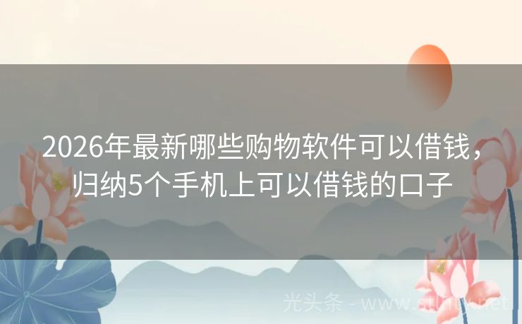2026年最新哪些购物软件可以借钱，归纳5个手机上可以借钱的口子