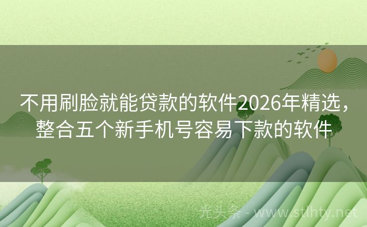 不用刷脸就能贷款的软件2026年精选，整合五个新手机号容易下款的软件