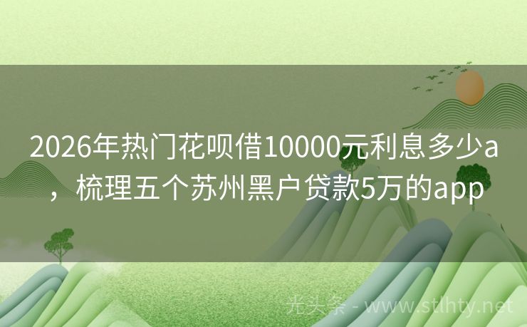 2026年热门花呗借10000元利息多少a，梳理五个苏州黑户贷款5万的app