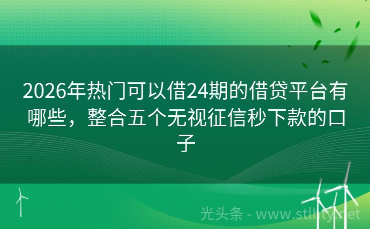 2026年热门可以借24期的借贷平台有哪些，整合五个无视征信秒下款的口子