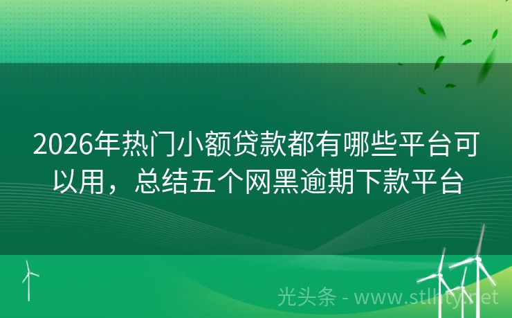 2026年热门小额贷款都有哪些平台可以用，总结五个网黑逾期下款平台