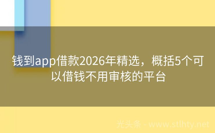 钱到app借款2026年精选，概括5个可以借钱不用审核的平台