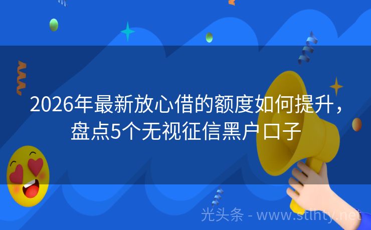 2026年最新放心借的额度如何提升，盘点5个无视征信黑户口子