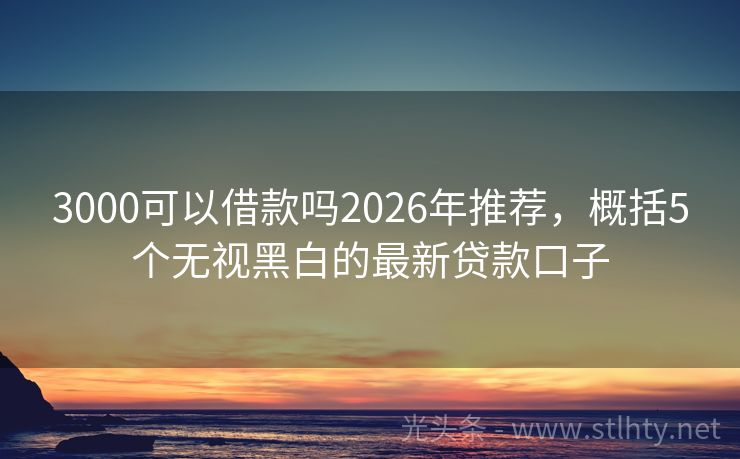 3000可以借款吗2026年推荐，概括5个无视黑白的最新贷款口子