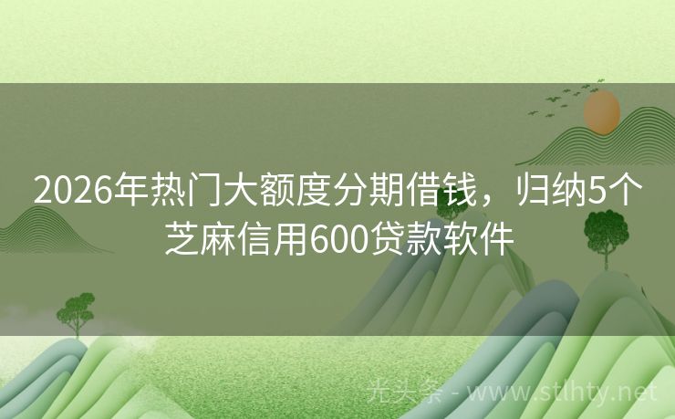 2026年热门大额度分期借钱，归纳5个芝麻信用600贷款软件