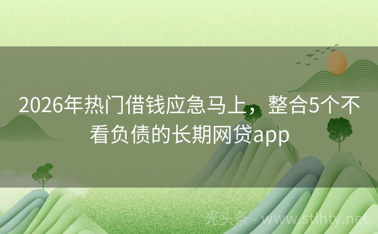2026年热门借钱应急马上,整合5个不看负债的长期网贷app